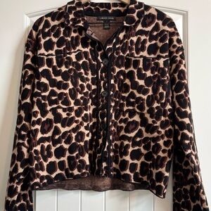EUC Carolyn Taylor Leopard Print Women's Cardigan - L